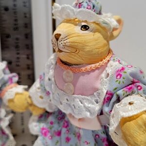 Bundle Of 2 Easter Bunny Rabbit Ornament Spring Decor 5 " Height Read